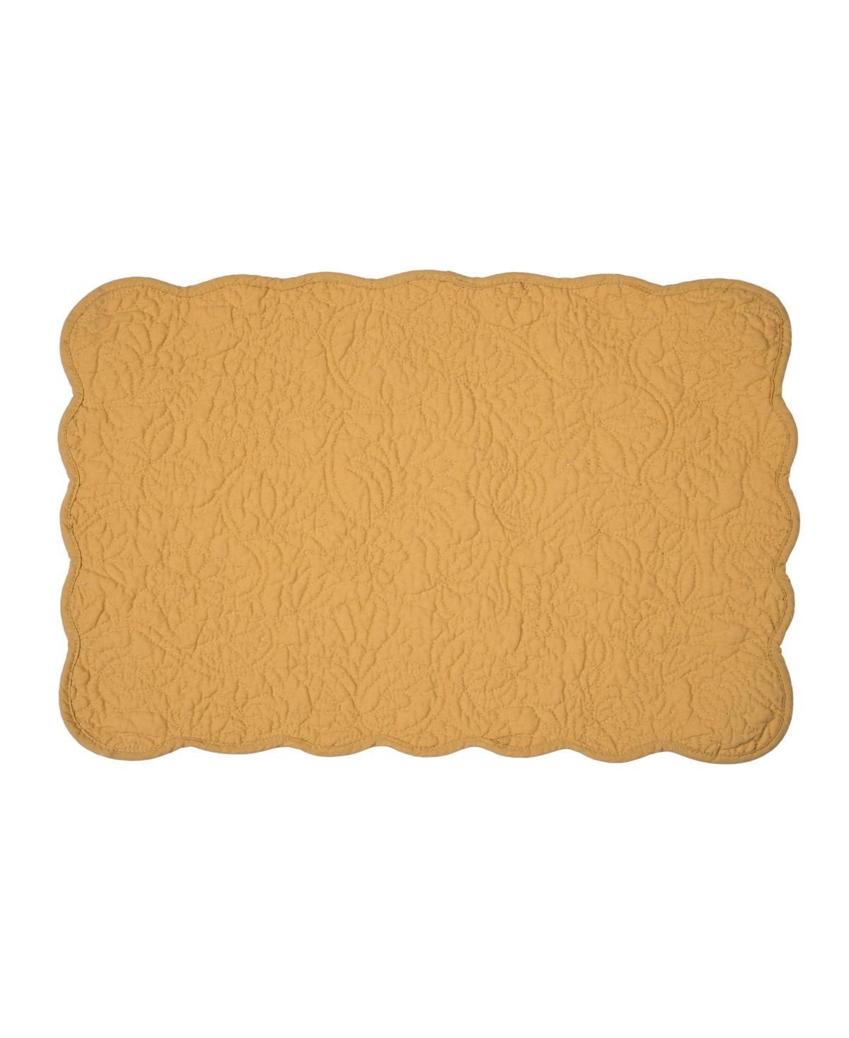 C&F Home Christiana Honey Reversible Machine Washable Scallop Quilt Placemats Set of 6