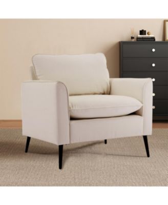 Cat paw leather upholstered sofa 2PC Cream White, Nordic retro casual sofa chair.