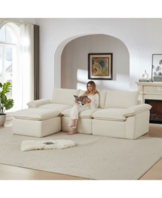  Modern corduroy cloud sofa, comfortable & combinable for living rooms