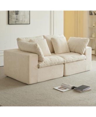  Modular Sectional Sofa, Modern Minimalist Corduroy Couch, Sleeper Sofa