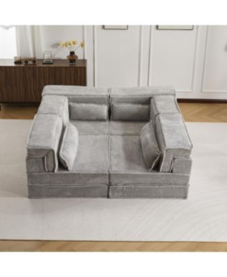 Streamdale Compression Sofa, Convertible Floor Sofa Bed, Modular Sectional Sofa, 4 Seater