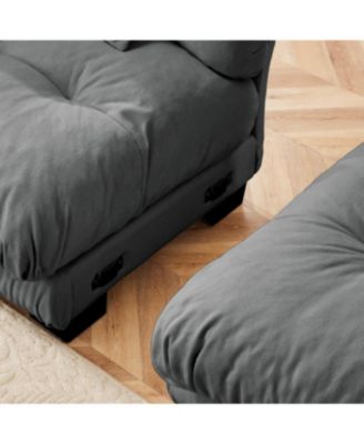 Streamdale Free Combination Modular Sectional Sofa, L-Shaped 4-Seater Cloud Couch, Gray