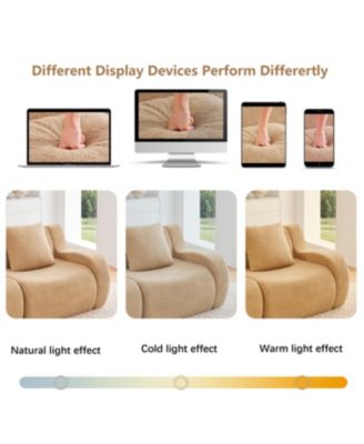 Streamdale Camel Soft Teddy Fabric Boneless Sofa with Anti-Slip Design and Ergonomic Support