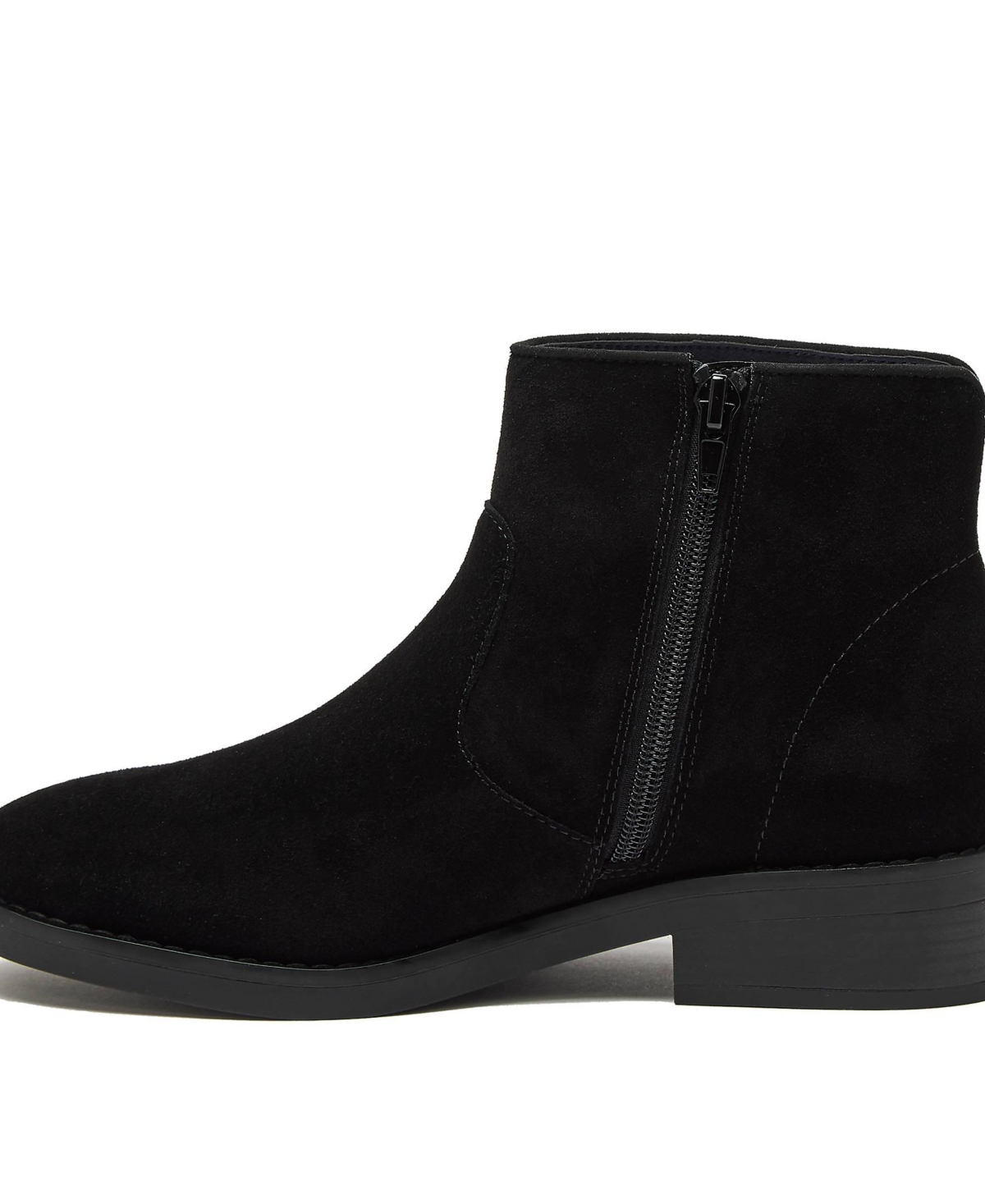 Lands' End Women's Detailed Suede Zip Ankle Booties