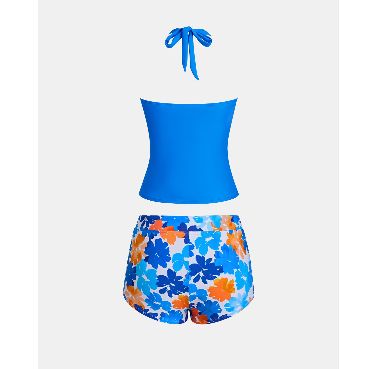 Women's Halter V Neck Adjustable Straps Shorts Tankini Sets