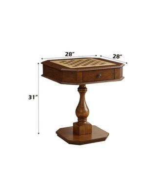 20" Cherry-Finish Reversible Game Table with 3-in-1 Chess, Checkers & Backgammon Tray and Storage Drawers