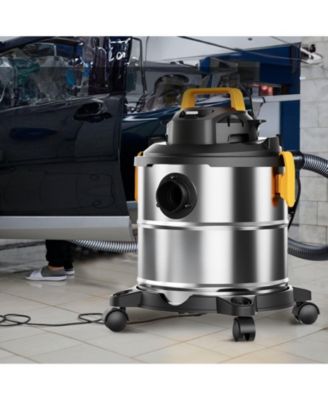 Powerful Suction Stainless Steel Wet Dry Vacuum Cleaner, 5.5-Gallon 6.5 Peak HP