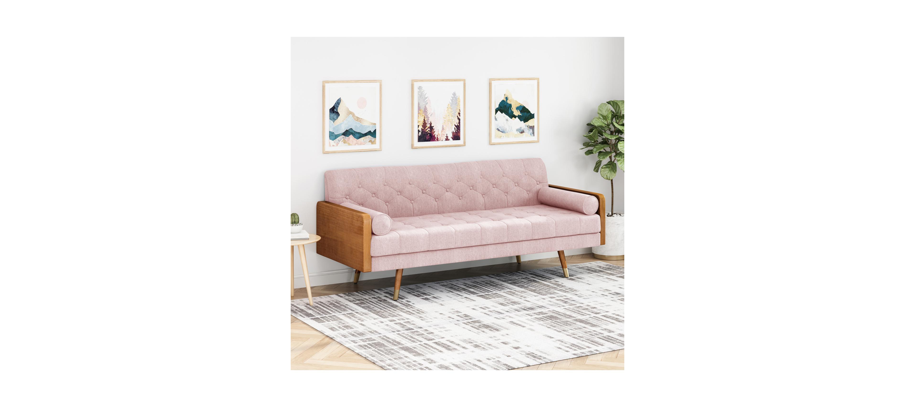 Streamdale Furniture Aidan Mid-Century Modern Tufted Fabric Sofa