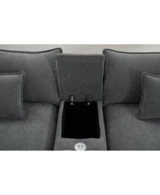 Streamdale Seven-piece sofa set with console, coffee table & 6 pillows.