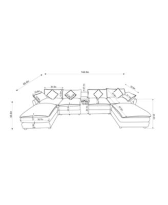 Streamdale Seven-piece sofa set with console, coffee table & 6 pillows