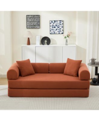 Streamdale Folding Sofa Bed, 78.5" Convertible Couch with 2 Pillows, Fold Out Mattress