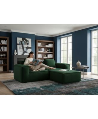 Streamdale Modular sofa bed, corduroy velvet, green