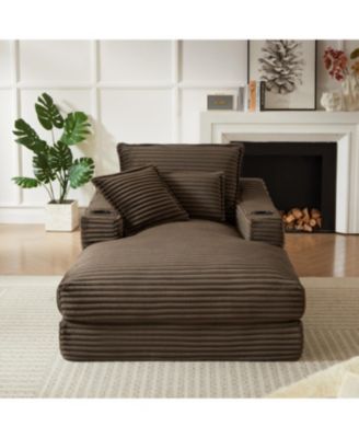  Modern cushioned compression sofa with unique design, brown