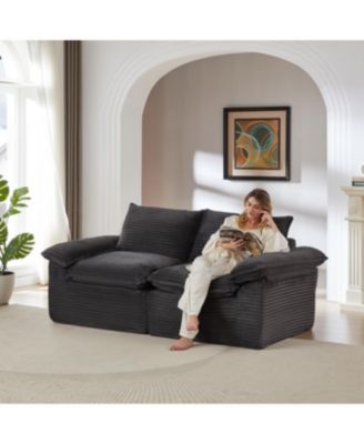 Modern corduroy cloud sofa, comfortable & combinable for living rooms.