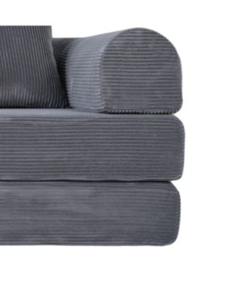 2-in-1 Foldable Sofa Bed, 75 Inch Convertible Sleeper Couch with Memory Foam Mattress