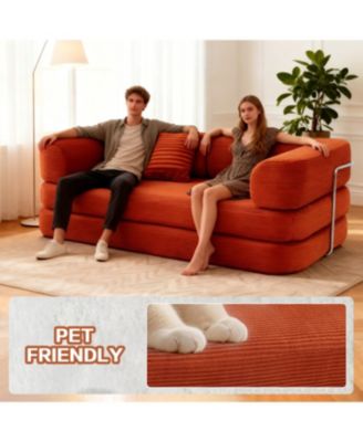 Floor Couch Sofa Bed Convertible Blanket Pillow Enhanced Frame