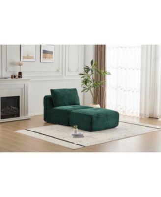 Streamdale Modern Memory Foam Sofa, Single Chaise, Pet-Friendly Cloud Modular Sectional, Green