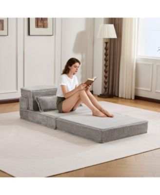 Streamdale Compression Sofa, Convertible Floor Sofa Bed, Modular Sectional Sofa, Grey