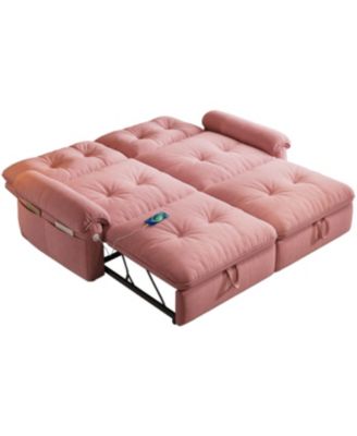 Streamdale Multifunctional 77-inch convertible sofa bed, 2-in-1 velvet fabric for living rooms/bedrooms.