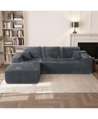 Streamdale Cloud Sectional Couch, L-Shape Chaise, Modern Modular Sofa, Grey