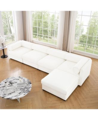 Streamdale Modular Sectional Sofa with Storage, White