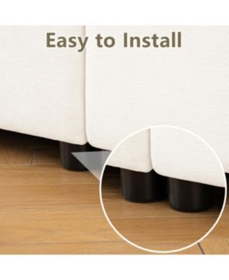 Large Modular Chenille Sectional Sofa with Storage, White