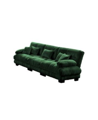 3-Seater Chenille Modular Sectional Sofa - Soft & Comfy Living Room Furniture, Green