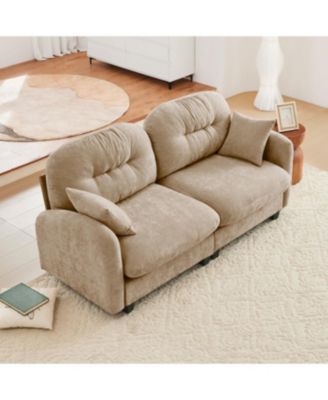 Streamdale Loveseat Cloud Sectional Couch, Chenille Fabric, Tufted, Ergonomic, Camel