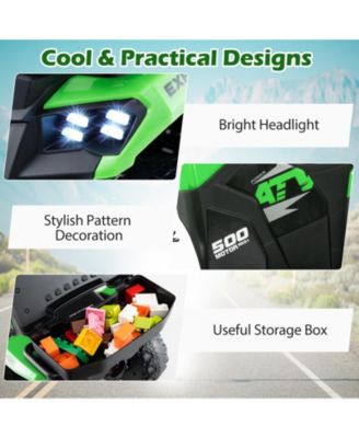 6V Kids Ride-On ATV with Spray Function, Music, and Rear Storage Box