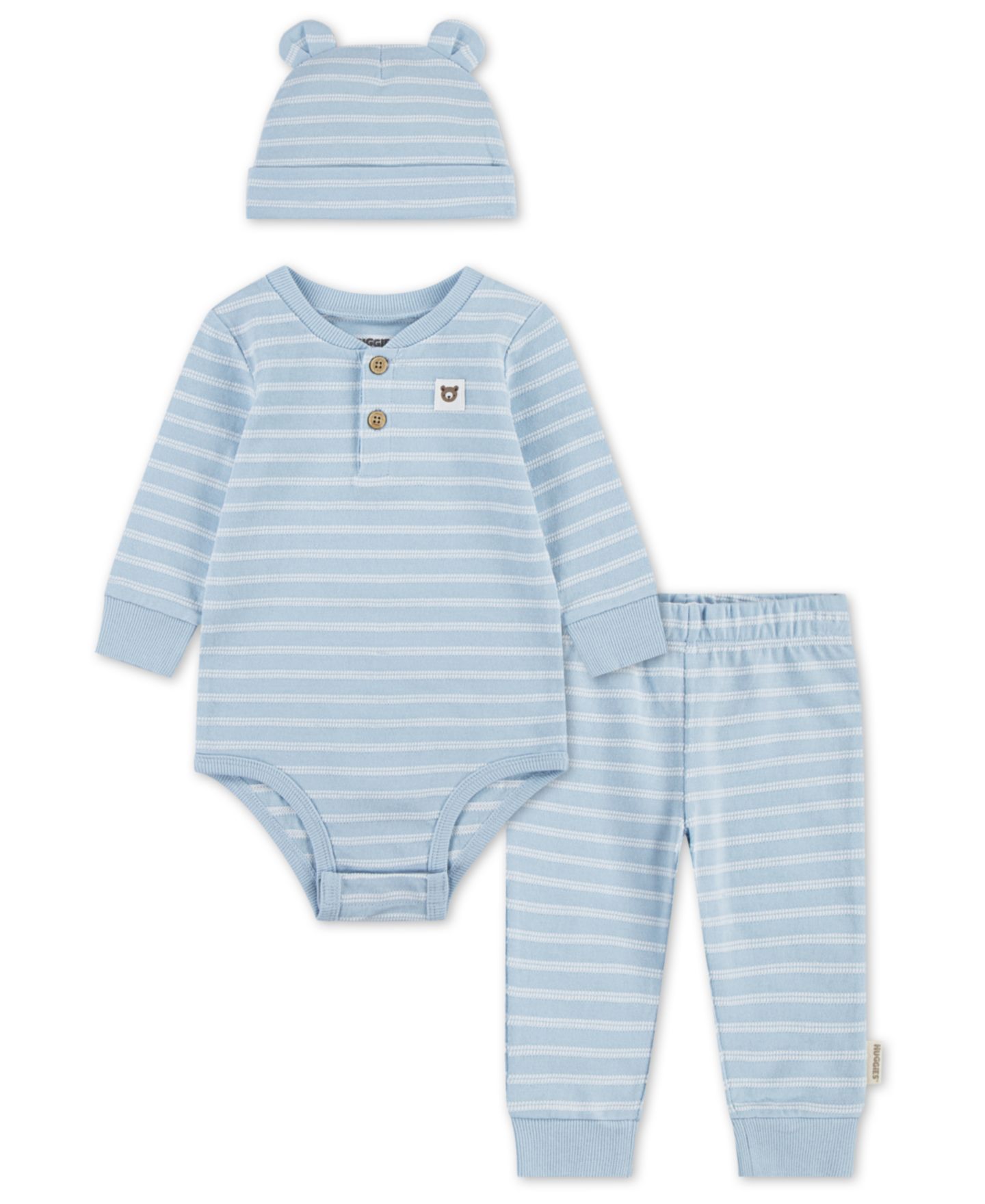 Комплекты Huggies Bodysuit, Pants, and Cap, 3-Piece Set для мальчиков-малышей, цвет: Светлый пастельный синий — фото 1
