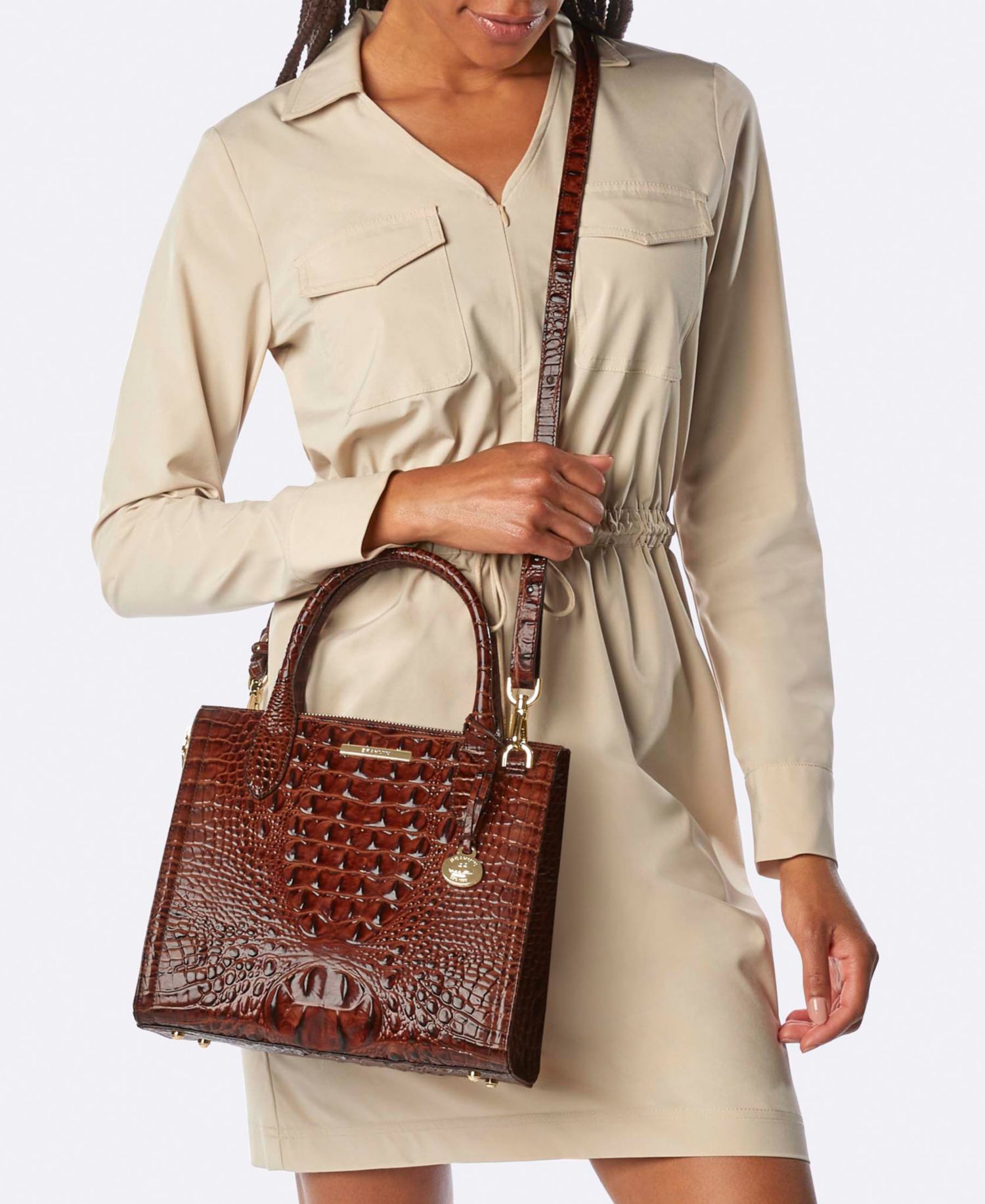 Caroline Melbourne Medium Leather Satchel Bag