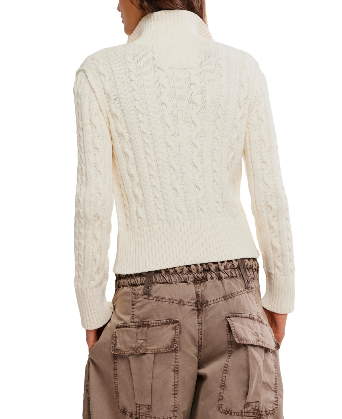 Free People Women's Cable Collar Cardigan Sweater