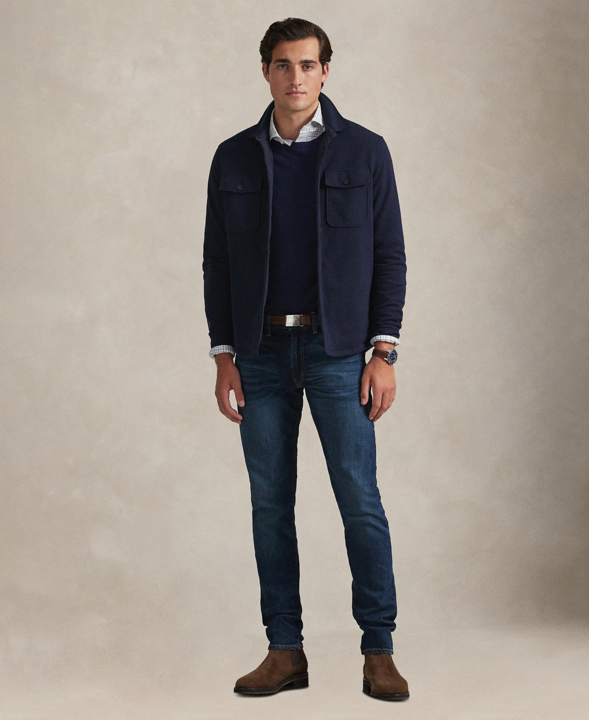 Polo Ralph Lauren Men's Long-Sleeve Double Knit Tech Hybrid Shirt Jacket