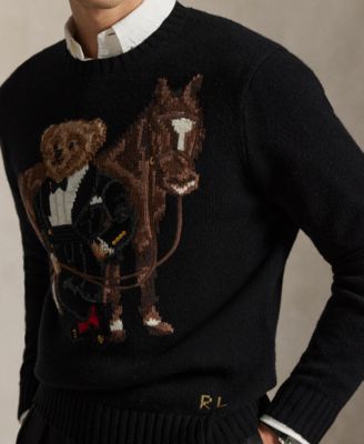 Men's Bear Graphic Crewneck Sweater