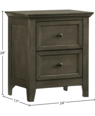 Nightstand, 2 Drawer in Gray