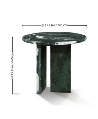 Streamdale Green natural marble coffee table, 17.7" x 15.8