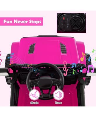 12V Battery-Powered Kids Ride-On Truck with Music, Lights, and Remote - Pink