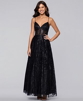 macy's black sequin dress Coast Women's Tassel Mini Black Sequin Neck Gown Macy's