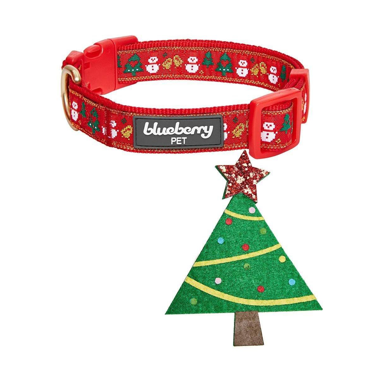 Blueberry Pet Christmas Dog Collar with Blingy Decor