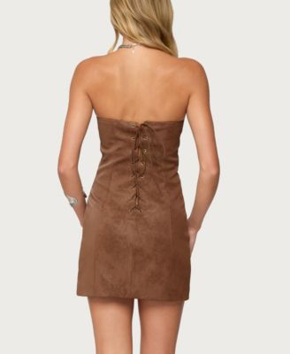 Women's Carina Strapless Faux Suede Mini Dress