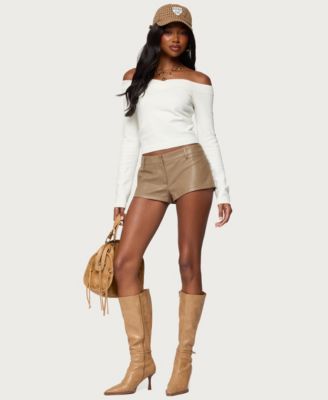 Women's Melaney Faux Leather Micro Shorts
