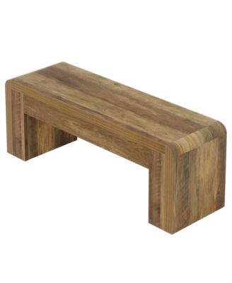 47.24-Inch Long Dining Bench, Large Engineered Wood Kitchen Table Bench with Heavy-Duty Legs, Rustic 2-Person Seating, Brown