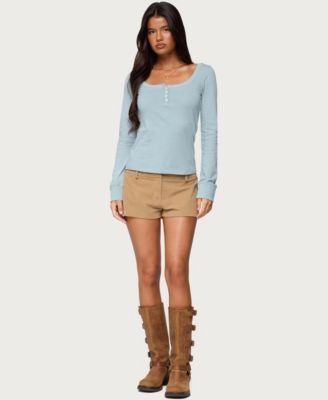 Women's Steffey Scoop Neck Henley Top