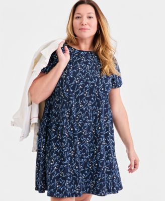 Plus Size Round-Neck Short-Sleeve T-Shirt Dress