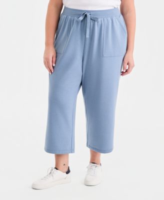 Style & Co Plus Size Lux Soft Cropped Wide Leg Pants