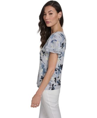Women's Printed V-Neck Top