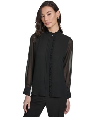 Women's Ruffle-Front Top