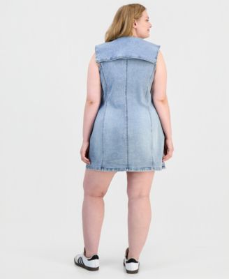Trendy Plus Size Denim Mini Dress, Macy's Exclusive