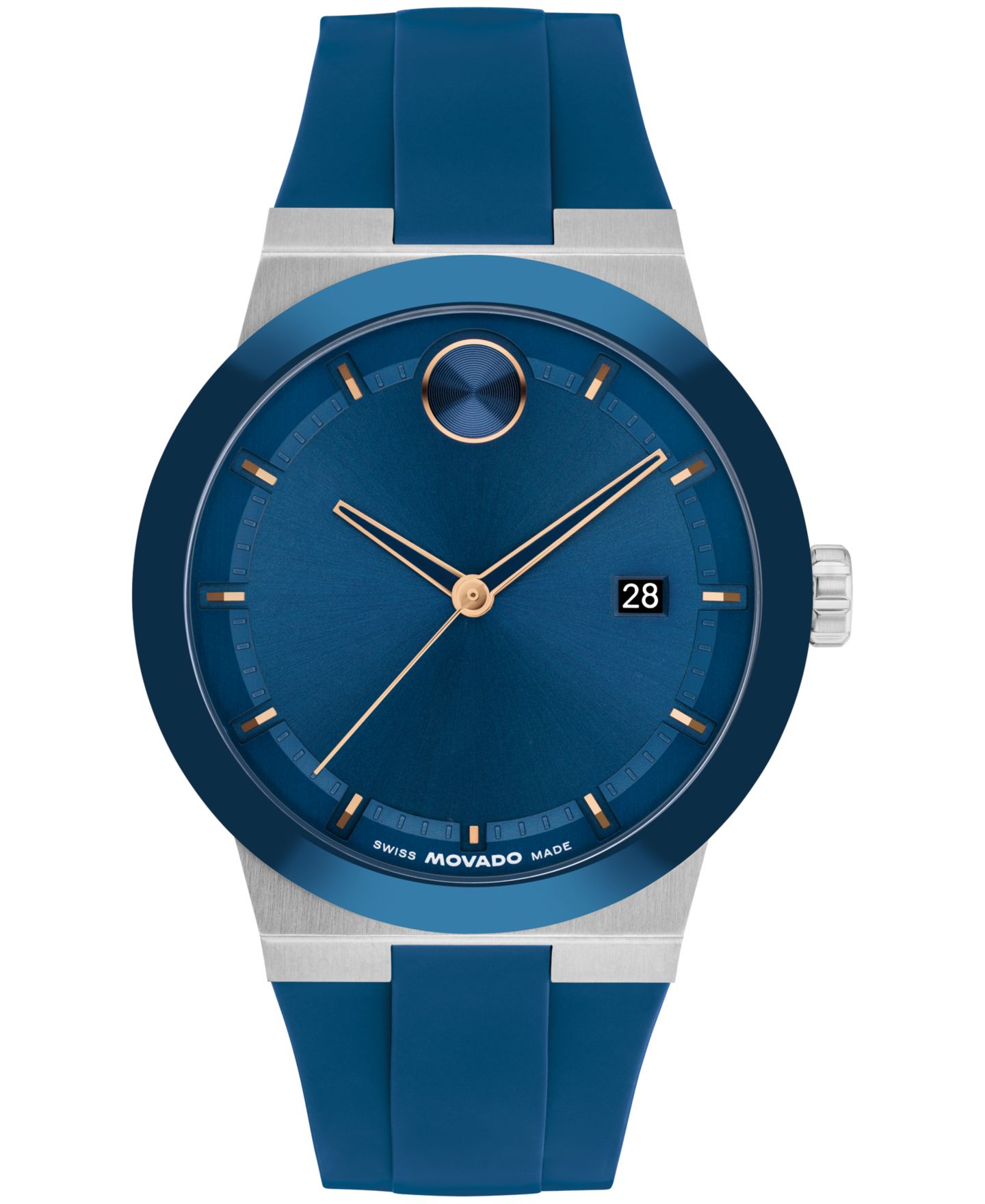 Мужские часы Movado Bold Fusion Swiss Quartz Blue Silicone Watch, 42.30mm — фото 1