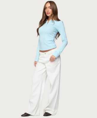 Women's Keana Polka Dot Henley Top